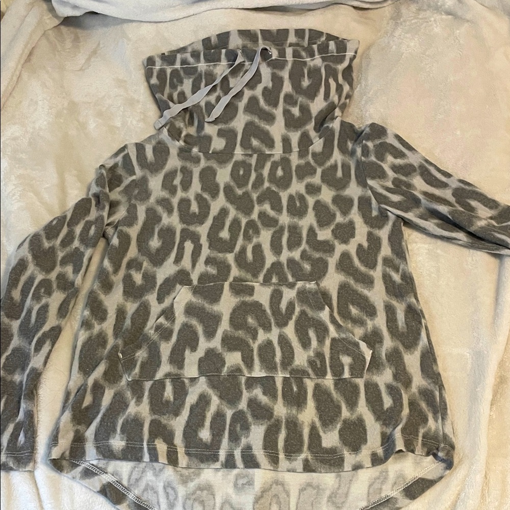 Planet Gold Gray Animal Print Hoodie